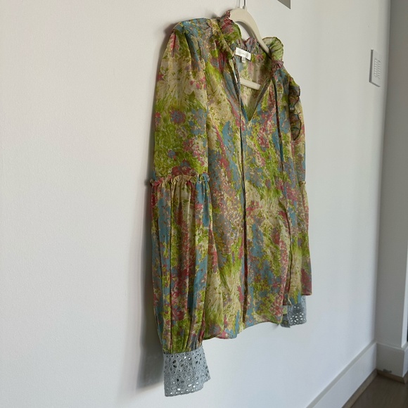 LoveShackFancy Ronalda Blouse in Pastel Fields - Picture 4 of 11